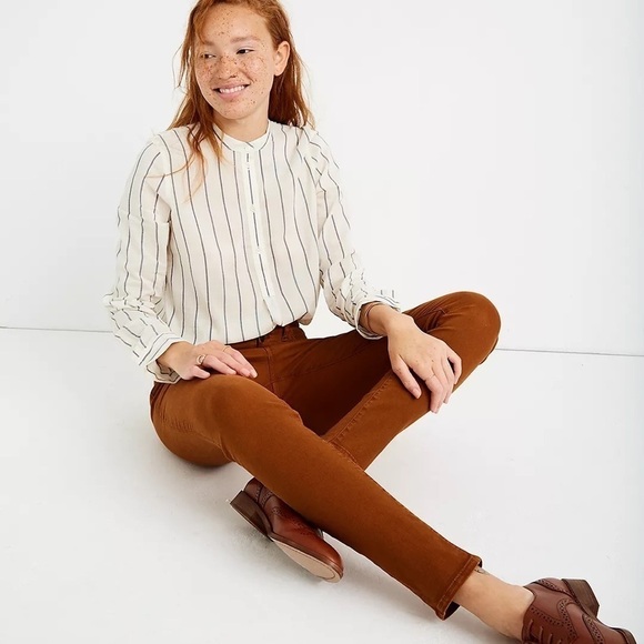 Madewell 9" Mid-Rise Skinny Jeans Button-Front Edition Rust Orange Size 28 - Picture 13 of 13